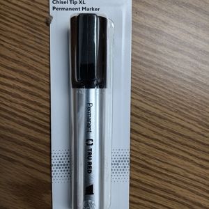 Tru Red chisel tip permanent marker brand new sealed black